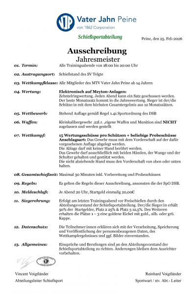 Jahresmeister Jahresmeister